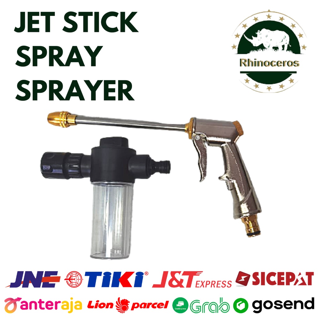 Jet Stick Spray Sprayer Semprotan Air + Tempat Sabun Cuci Motor Mobil