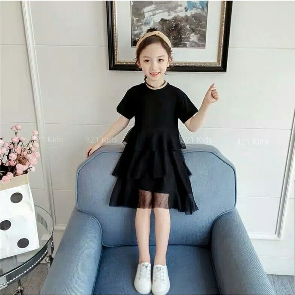 [Dress Tile kids 689 VE]Dress anak perempuan babytery varian warna