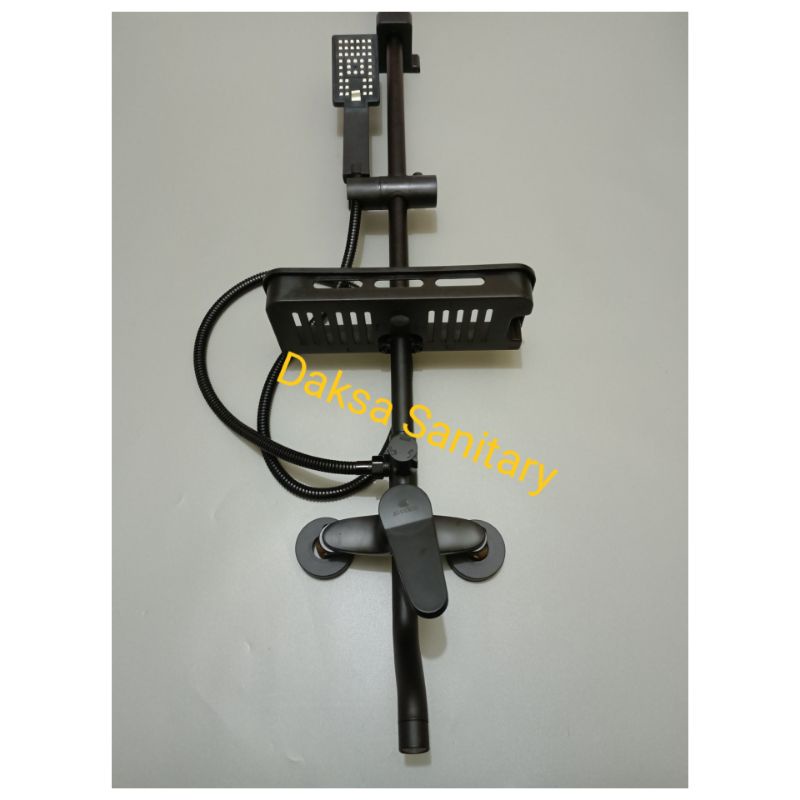 Shower Tiang Kran Colomn Mixer panas Dingin HITAM set/Shower Colomn Set HITAM Stainles