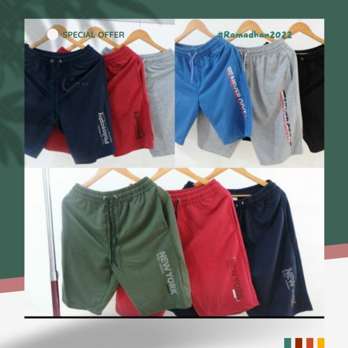 Celana Pendek Celana kolor pendek pria jumbo dewasa nevada original M L XL XXL - chat admin, M (H9S6