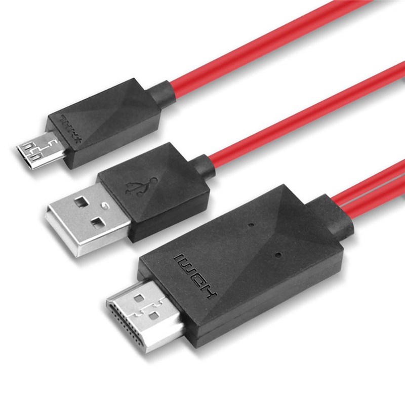 (LUCKID) Kabel Adapter Micro USB Ke HDMI 1080P HD TV Untuk Handphone Android