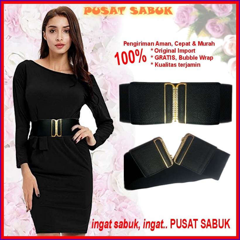 Gesper Fashion Sabuk Wanita Obi Karet Women Belt Ikat Pinggang Elastis Cewek Korea Oby Jumbo Besar