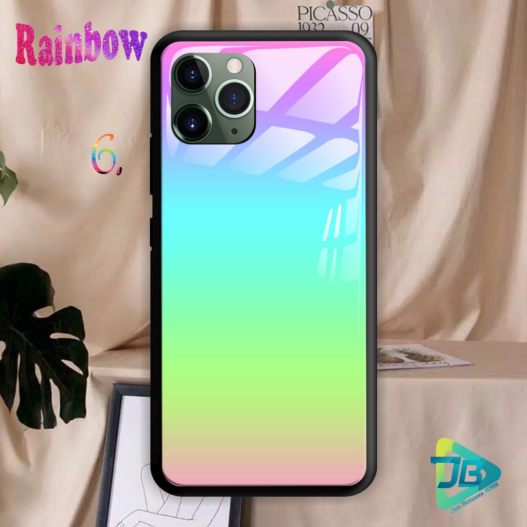 SOFTCASE BACK CASE GLASS KACA RAINBOW REALME XT X2 C1 C2 C11 C12 C15 NARZO 10A 20 PRO JB3599