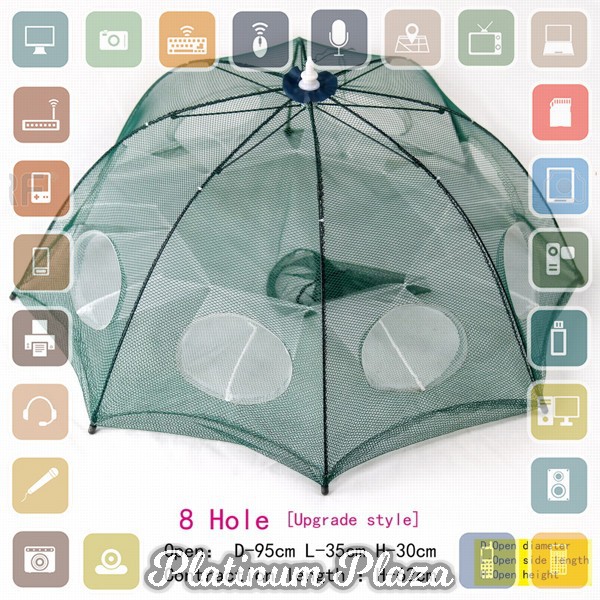 Jaring Pancing Ikan Hexagonal 8 Hole Fishing Net Trap Cage - Net001`1NYGF9-