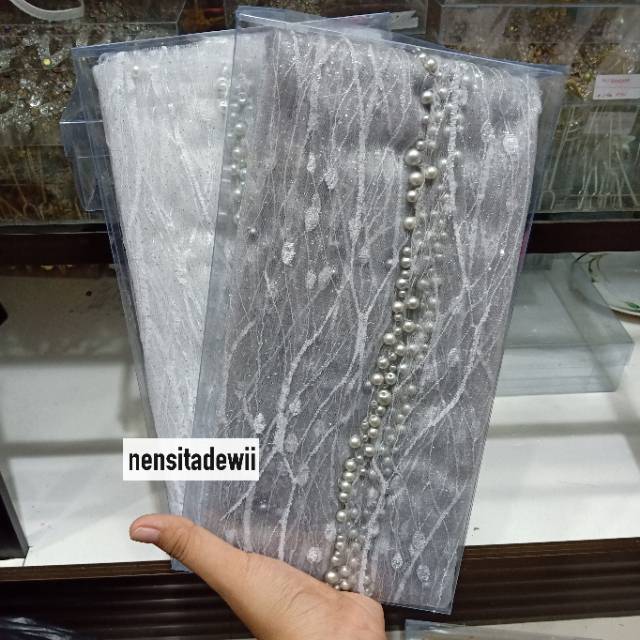 KERUDUNG PENGANTIN VEIL MUTIARA VARIASI AKAR