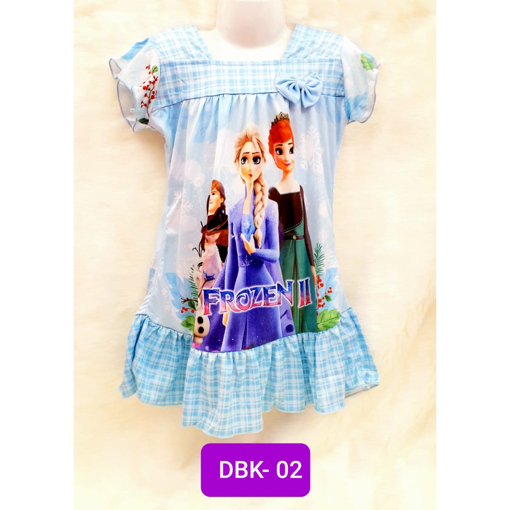 Dress anak perempuan / daster anak perempuan /daster anak karakter hello kitty frozen usia 2-5 tahun