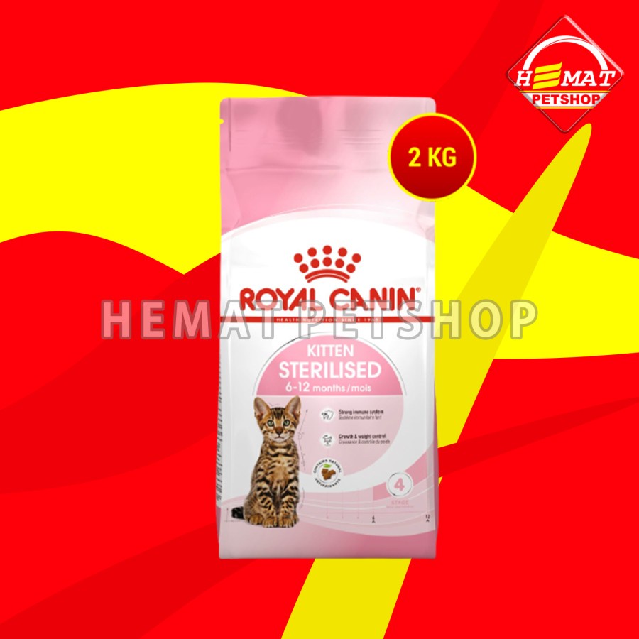 Royal Canin Kitten Sterillised Cat Food Makanan Kucing Sterill 2 KG