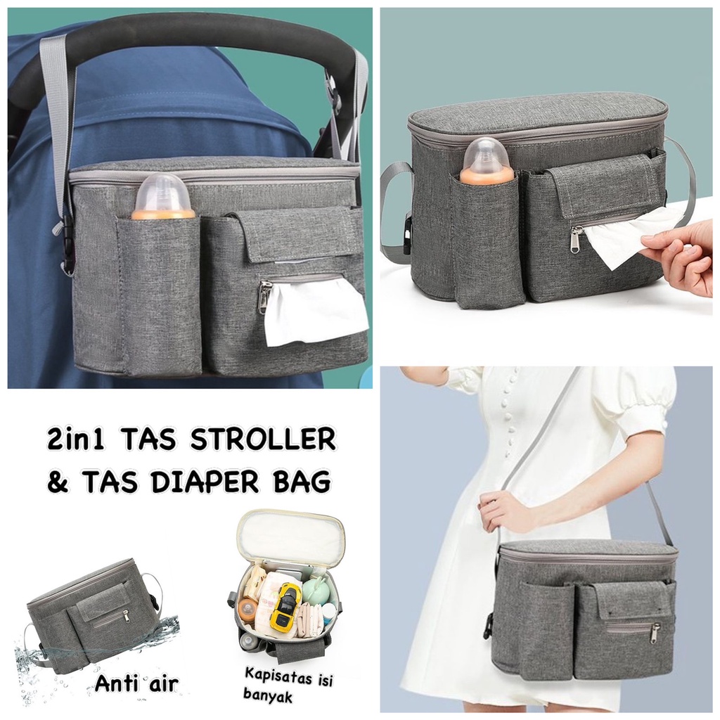 2in1 TAS STROLLER BAYI &amp; TAS DIAPER BAG baby Stroller Bag Tas bayi Nappy Diaper Bag Storage Organizer Stroller