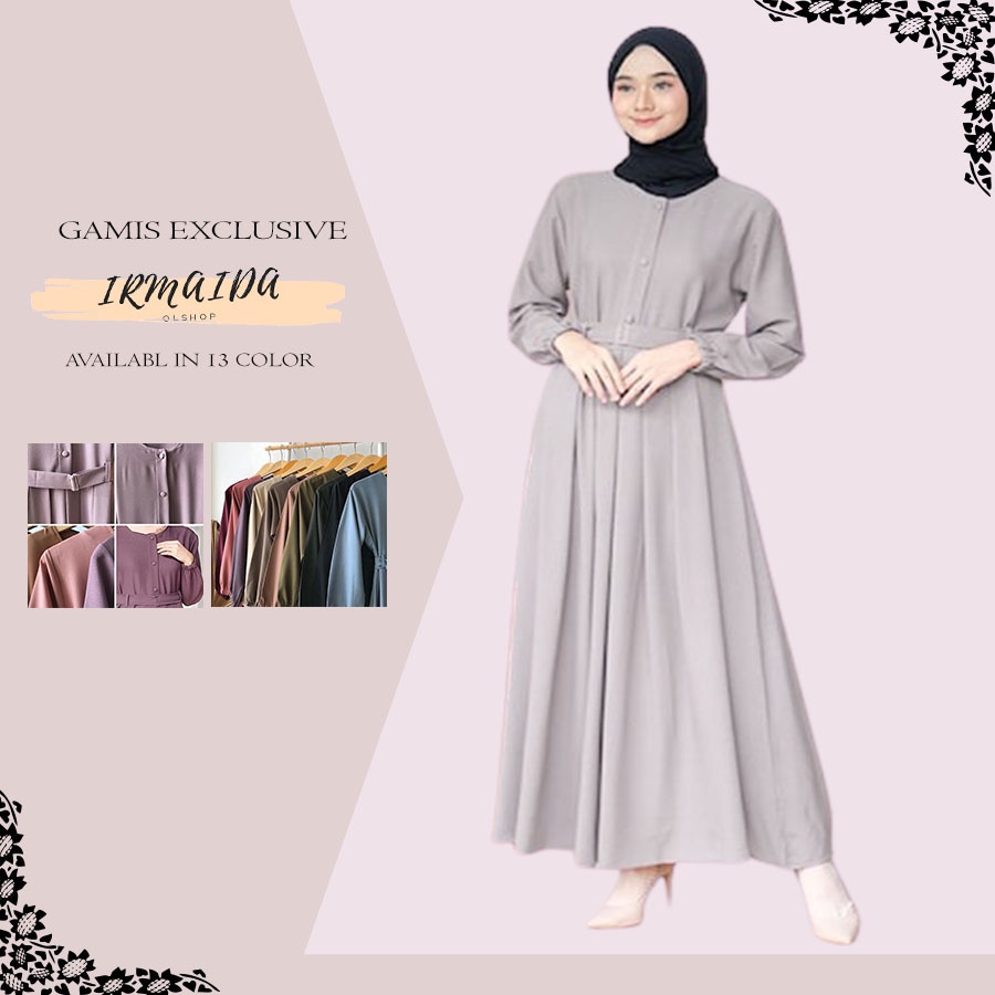 Gamis terbaru Baju gamis wanita gamis murah dress wanita fashion busui friendly motif polos bahan ka