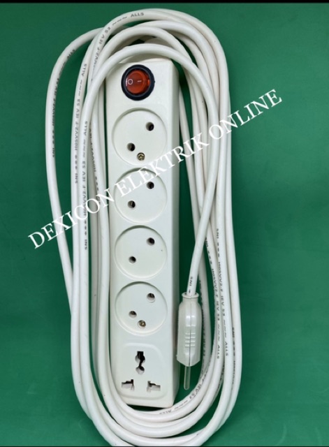 Stop kontak gepang 5 LB +3 mtr/colokan listrik gepeng/stop kontak/sambungan kabel/terminal listrik