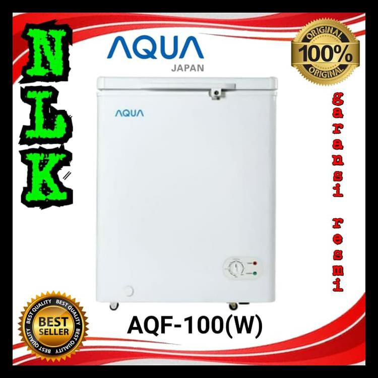 Aqua Japan Chest Freezer Box Aqf-100(W) Pembeku Daging Es 105 Liter