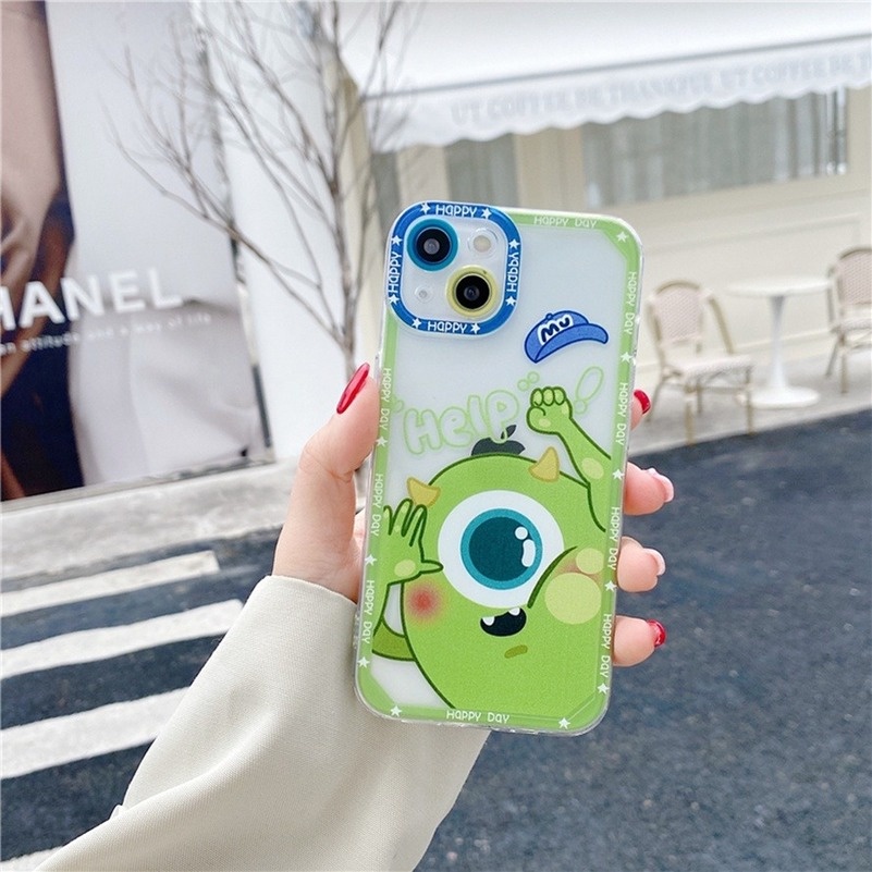 Soft Case TPU Motif Monster Kecil Untuk Compatible for iPhone 14 13 12 11 Pro Max SE 2020 X XR Xs Max iPhone 8 7 6 6s Plus 8p 7p Monster Mobile Phone Case Shockproof Bumper Soft TPU Cover