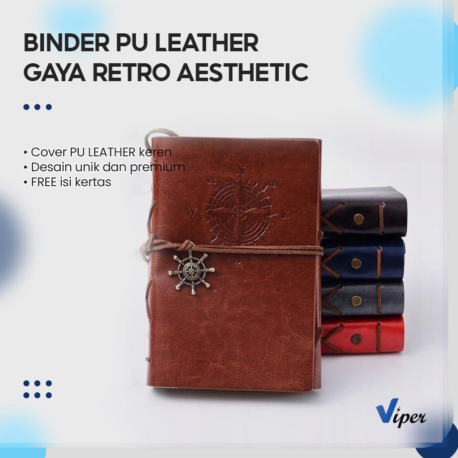 

Update Hemat Buku Catatan Notebook A5 A6 Buku Diary Aesthetic Gaya Retro Binder Unik Cover Kulit PU Leather