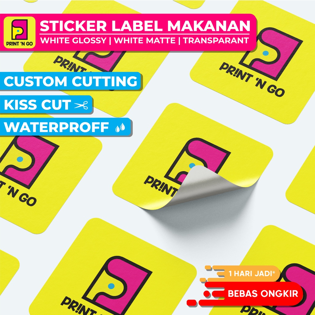 

Cetak Stiker Label Makanan / Label Kemasan + Cutting / Cetak Stiker Label Online Shop