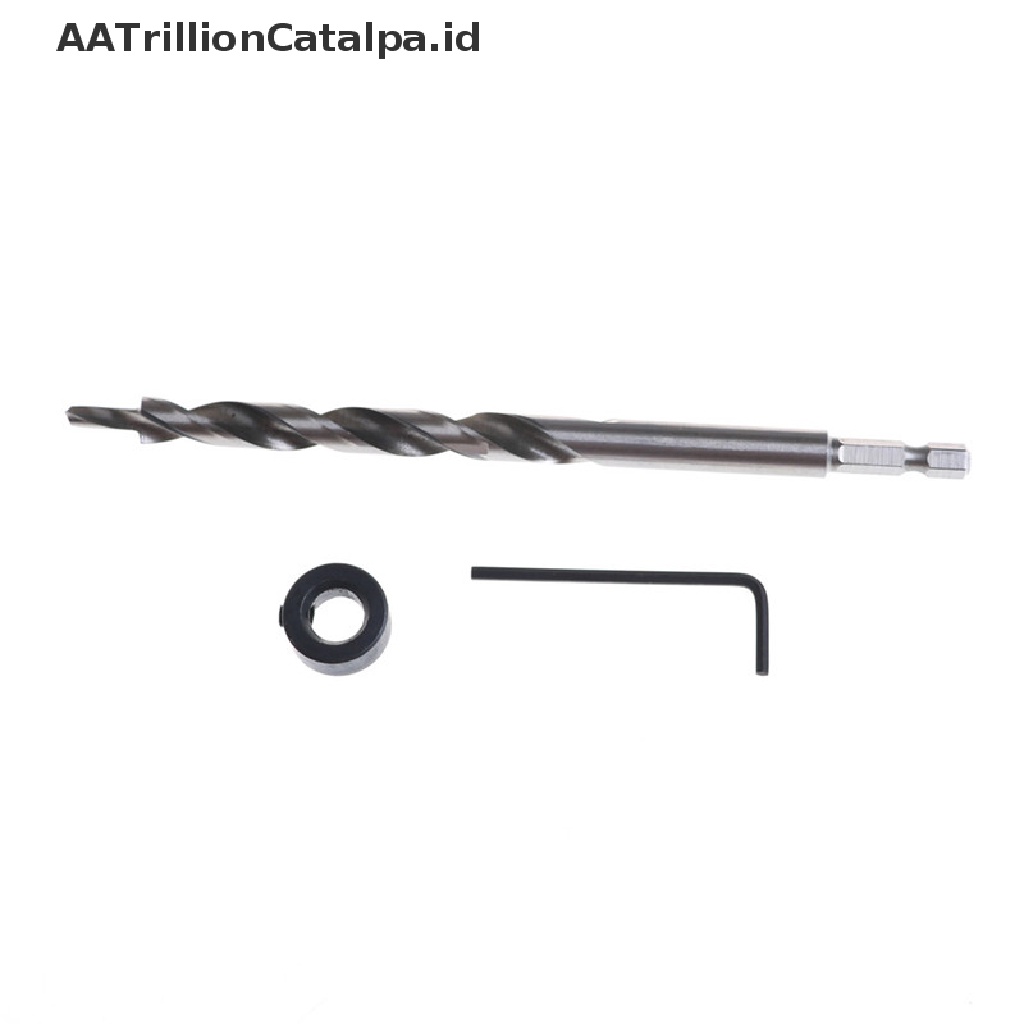 (AATrillionCatalpa) Mata Bor Hex 3 / 8 &quot;+ Stop Collar Untuk Kreg Jig