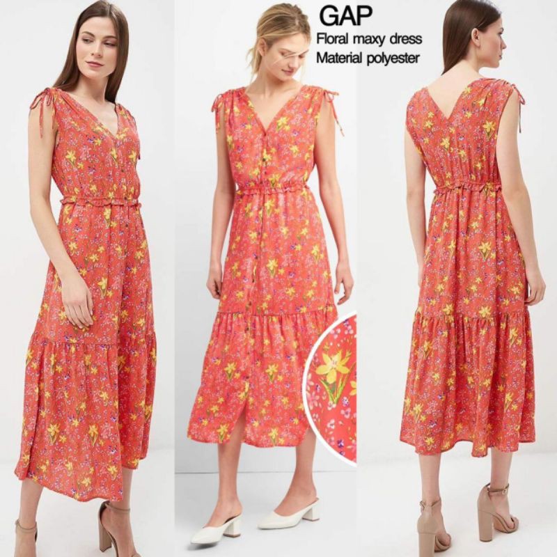 maxi dress tiered floral GAP ORIGINAL