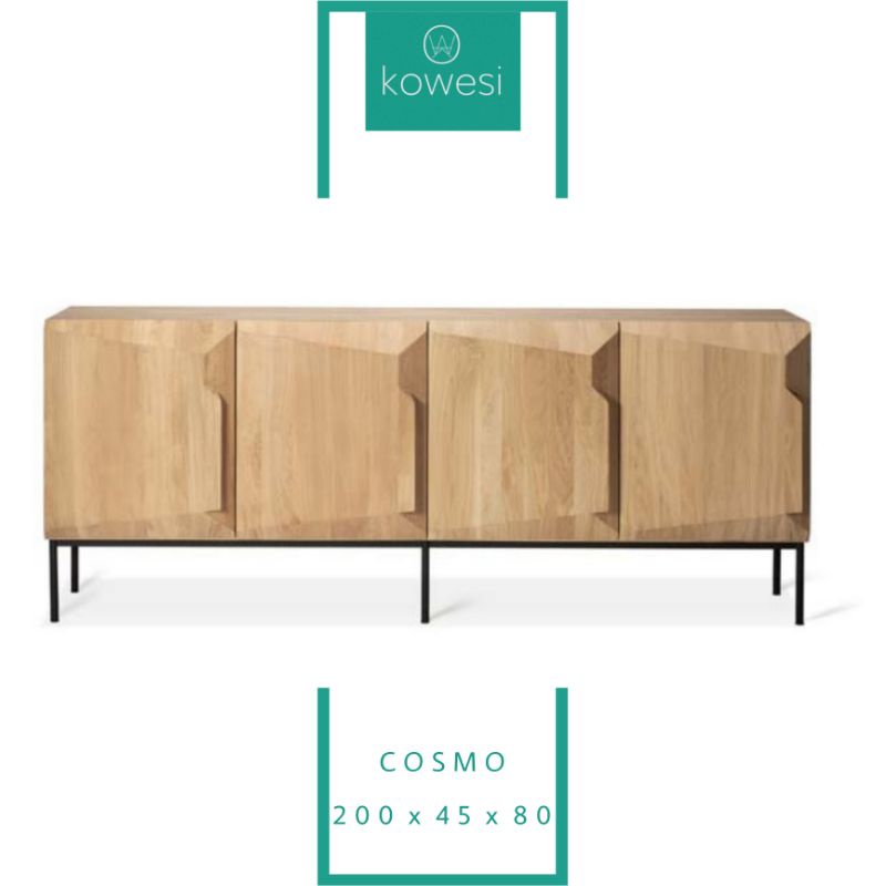 Meja TV Industrial Jati Murah Cosmo Tv Table Industrial