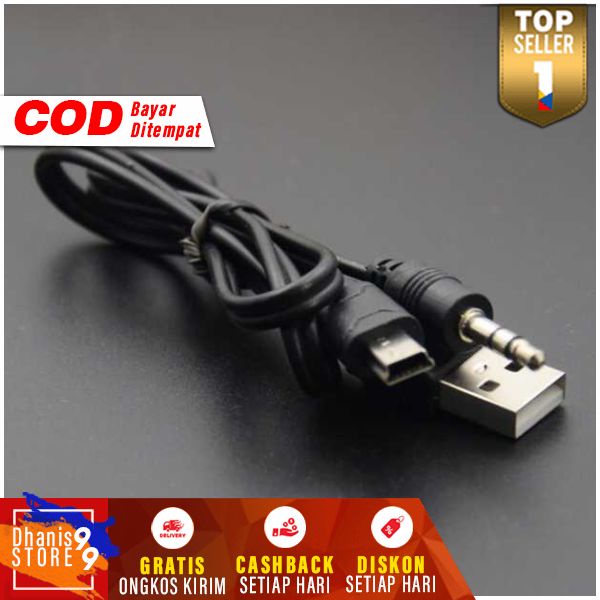 Kabel Mini USB ke USB + AUX 3.5mm Audio Cable USB Komponen Berkualitas Multifungsi Kabel Daya Durabilitas