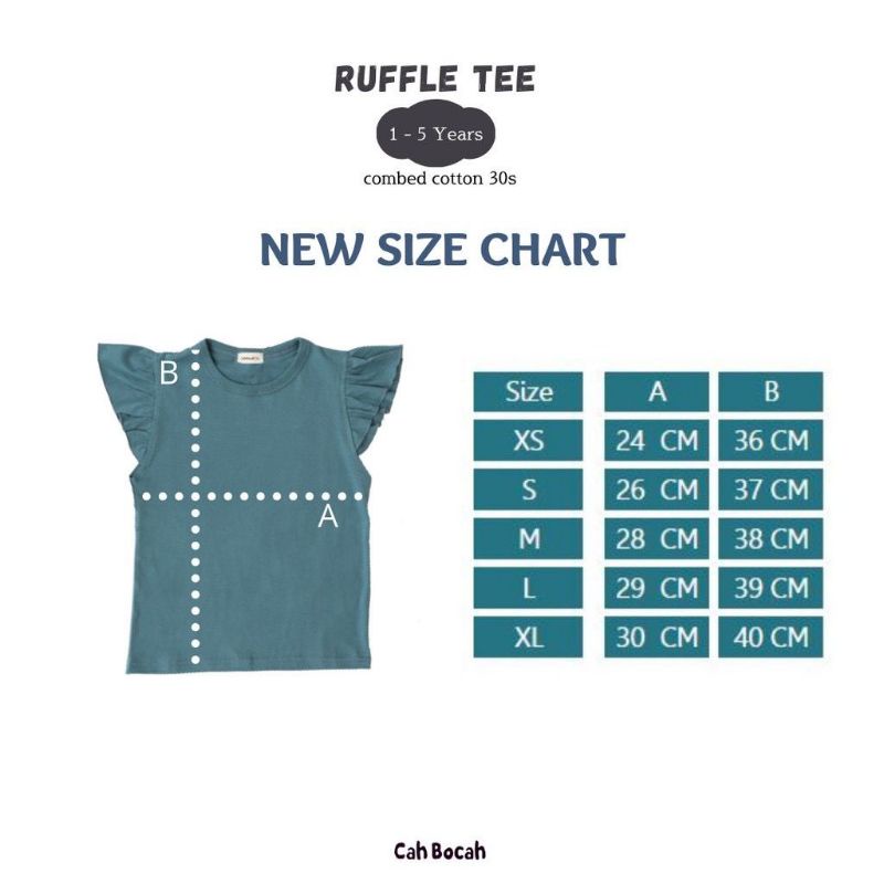 Cah bocah Ruffle Tee / Kaos Anak Perempuan / Atasan Berlengan / Baju Anak Cewe