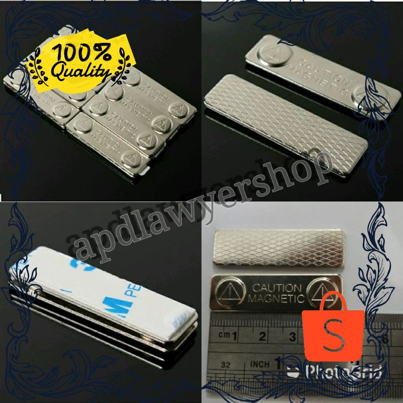 

Termurah Coution Magnetic 45mm x 13mm Magnetic Coution Audew Magnetic Magnet Name Tag pin Magnet