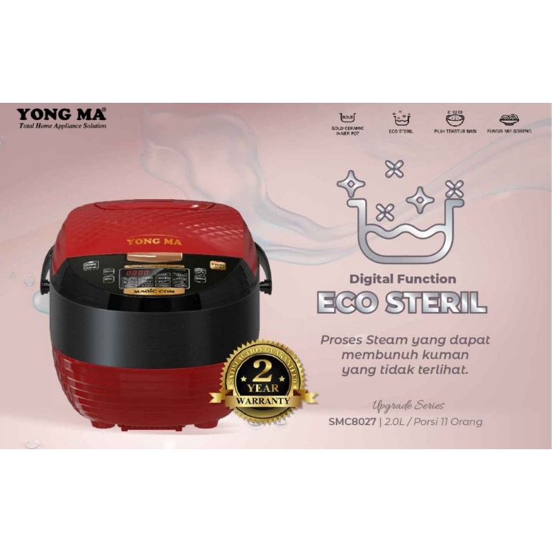 Rice cooker yongma digital smc 8027 black stainless