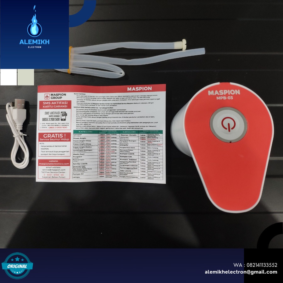 MASPION Pompa Galon Dispenser Air Minum Elektrik Cas MPB-03 / MPB03 - Warna Random