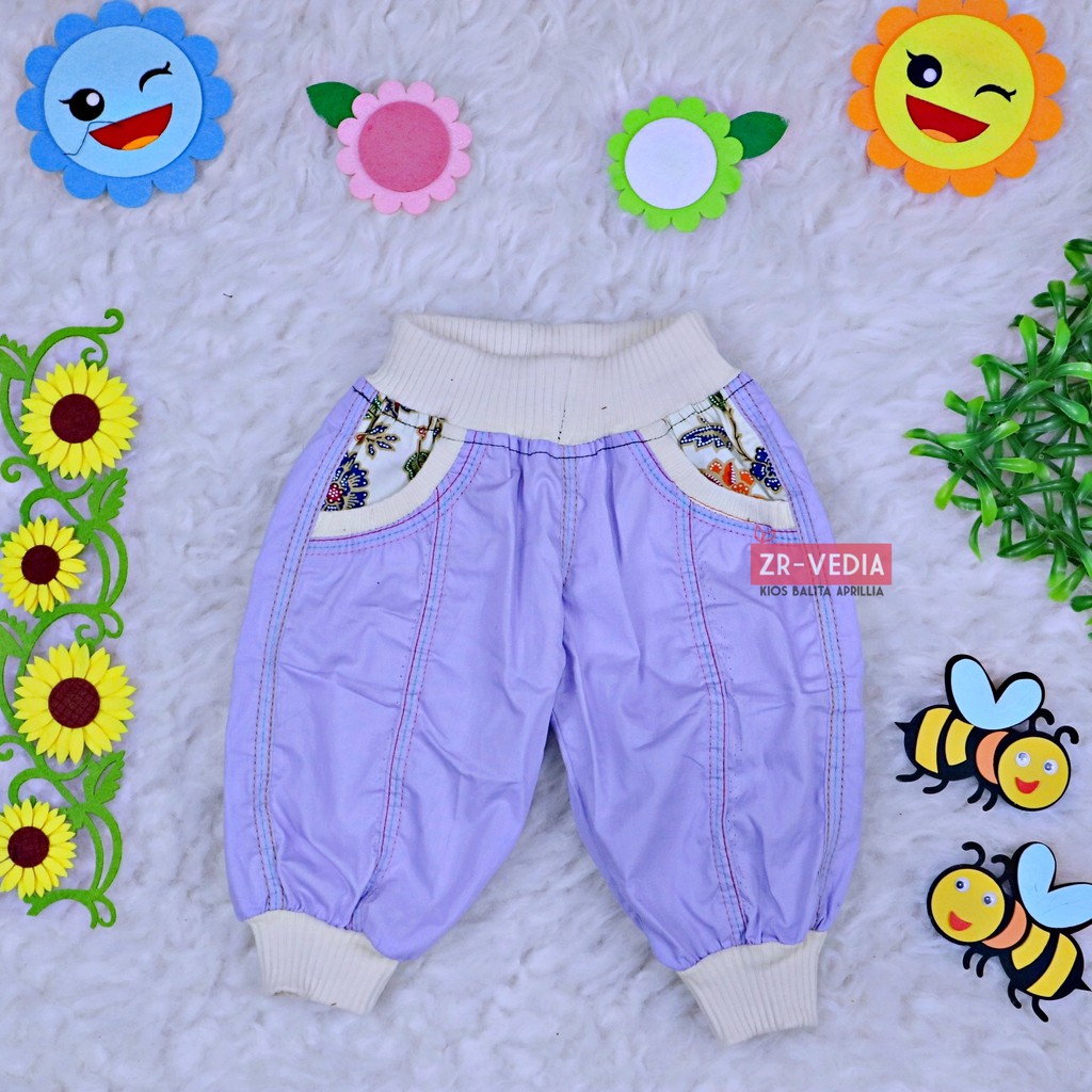 Jogger Flower uk 3-18bulan / Celana Baby Perempuan Bayi Joger Pants Cewek Salur Kotak Kantong Outfit