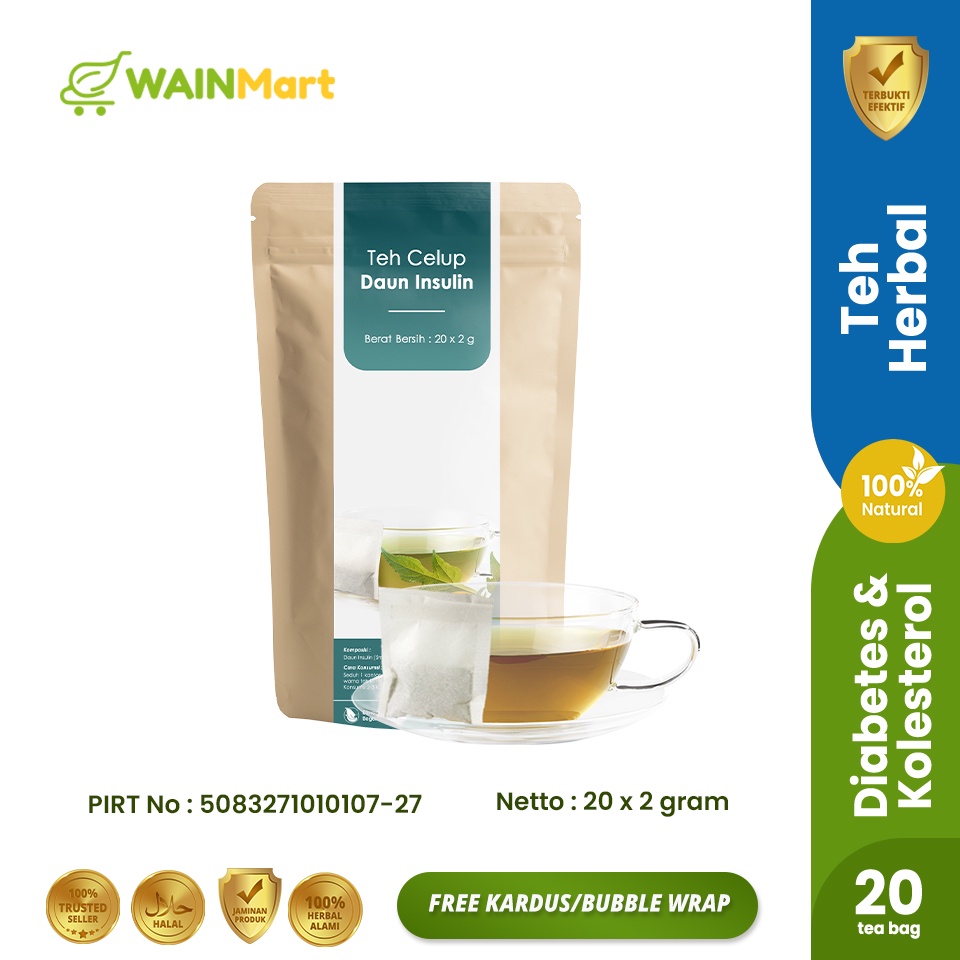 PAKET LENGKAP ANTI DIABETES (3 PCS TEH CELUP INSULIN + 2 PCS TEH CELUP KELOR)