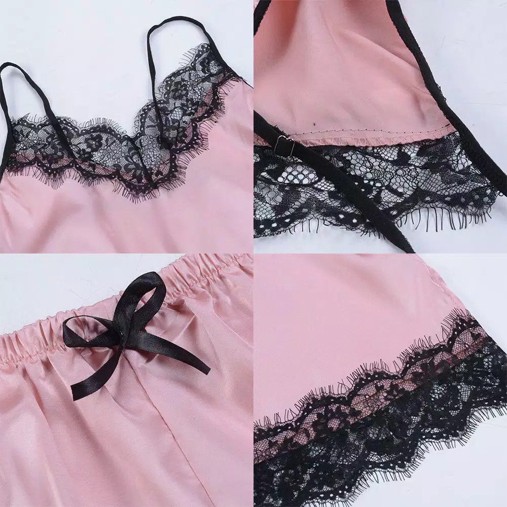 TBI Import Set Baju Tidur Wanita Sexy Lace Victoria VS Renda Seksi