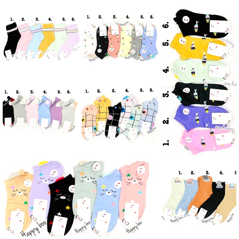 kaos kaki import pendek changsheng emoticon laughtey import socks