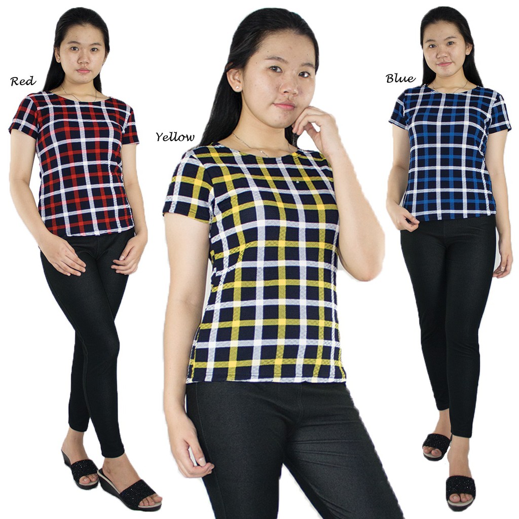 SB Collection Atasan Blouse Chelvin Casual Baju T-shirt Lengan Pendek Jumbo Trendy Wanita