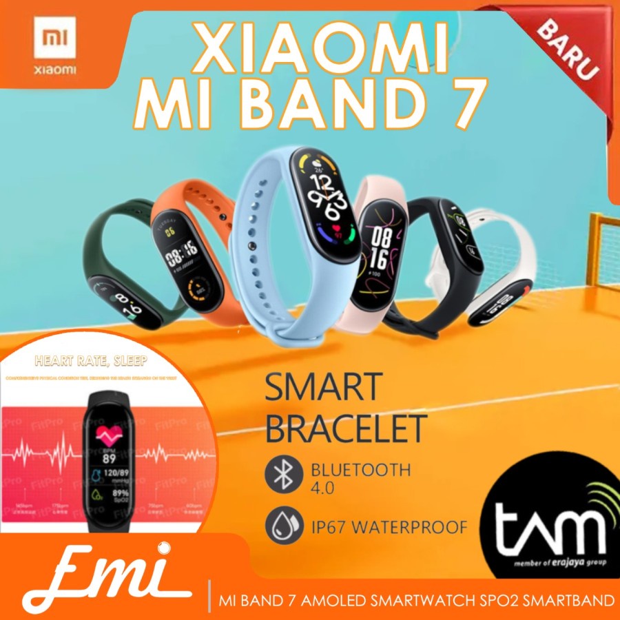 Mi Band 7 Mijia Smartband 1.62&quot; Amoled Smartwatch SpO2 Resmi