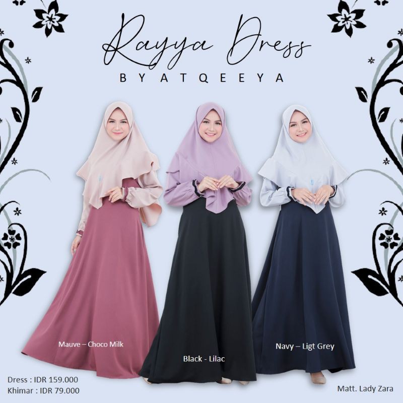Gamis set hijab Rayya dress by Atqeeya