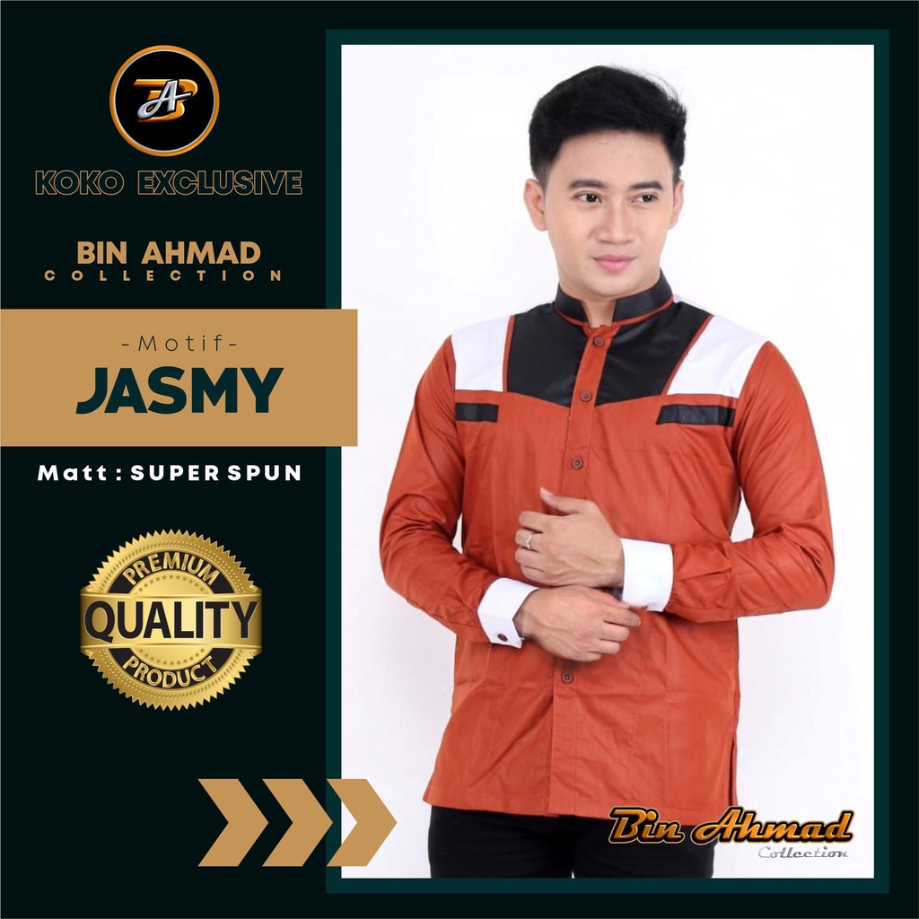 BAJU KOKO LENGAN PANJANG FASHION MUSLIM DEWASA ORIGINAL PRODUK BIN AHMAD