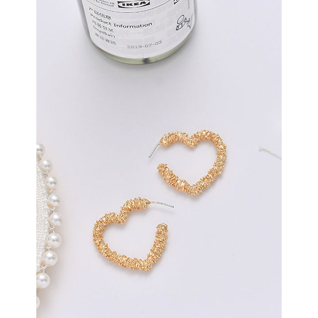 LRC Anting Tusuk Fashion Golden Metal Pentagram Stud Earrings D73175