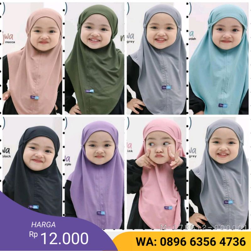 HIJAB BERGO ANAK JERSEY VMAY-024Variasi：HITAM, ABU, NAVY, MAROON, DUSTY PINK, SALEM, MUSTARD, WARDAH