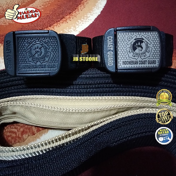Sabuk COAST GUARD / Ikat Pinggang Coast Guard / Gesper coast guard Logo Timbul Warna