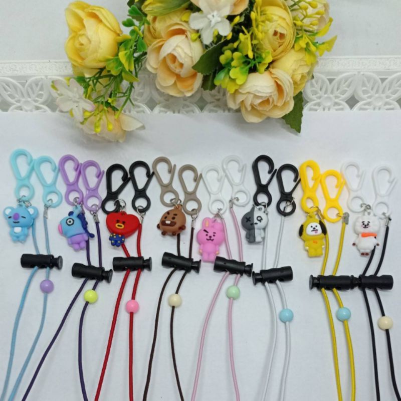 Strap Mask BTS Strap Masker Kekinian Headloop Strap Mask Clay Lucu Kalung Masker Strap Masker Anak T