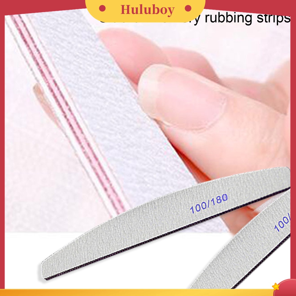 Huluboy Huluboy♡ 25 Pcs Alat Kikir Kuku Palsu Dua Sisi Bahan Akrilik Untuk Salon Manicure