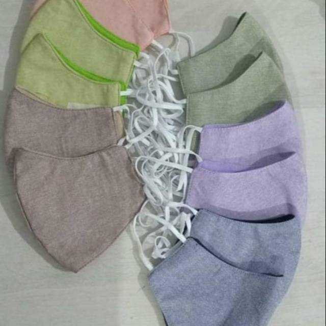 Masker non medis semi jeans 3ply murah bagus