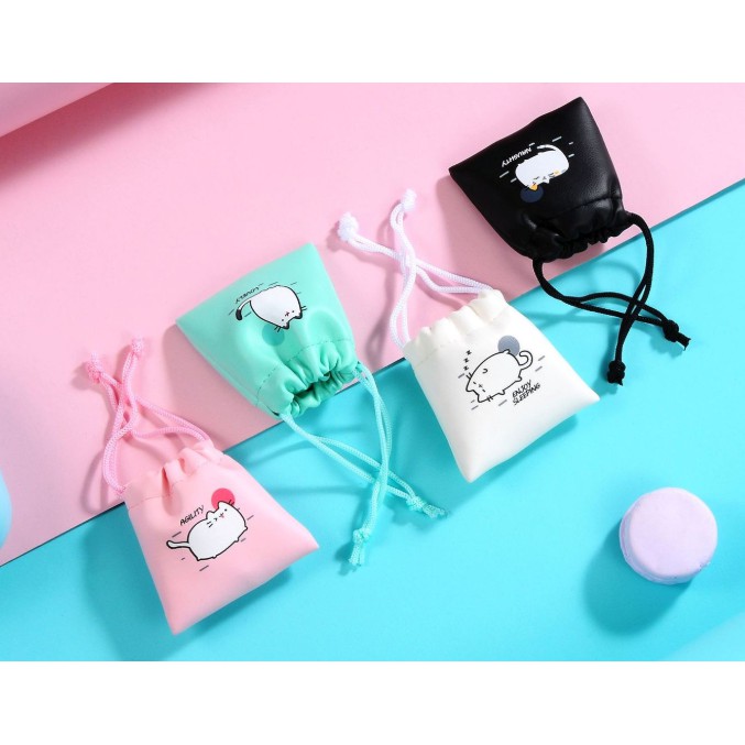 [Q-22] Headset Earphone Motif CAT POUCH KUCING / Set Wadah Earphone POUCH SERUT LUCU