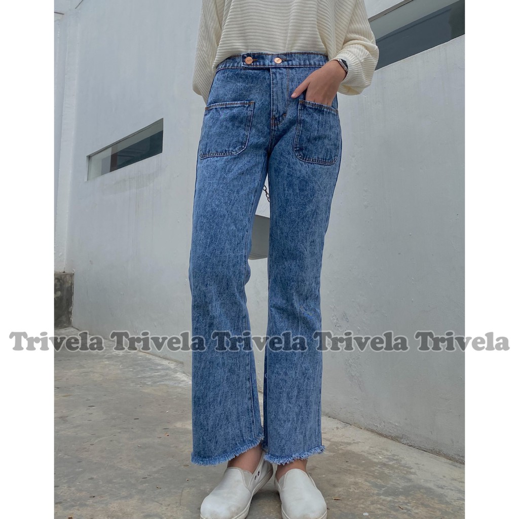 EMIRA CULLOTES JEANS / CELANA JEANS KULOT KANTONG TEMPEL