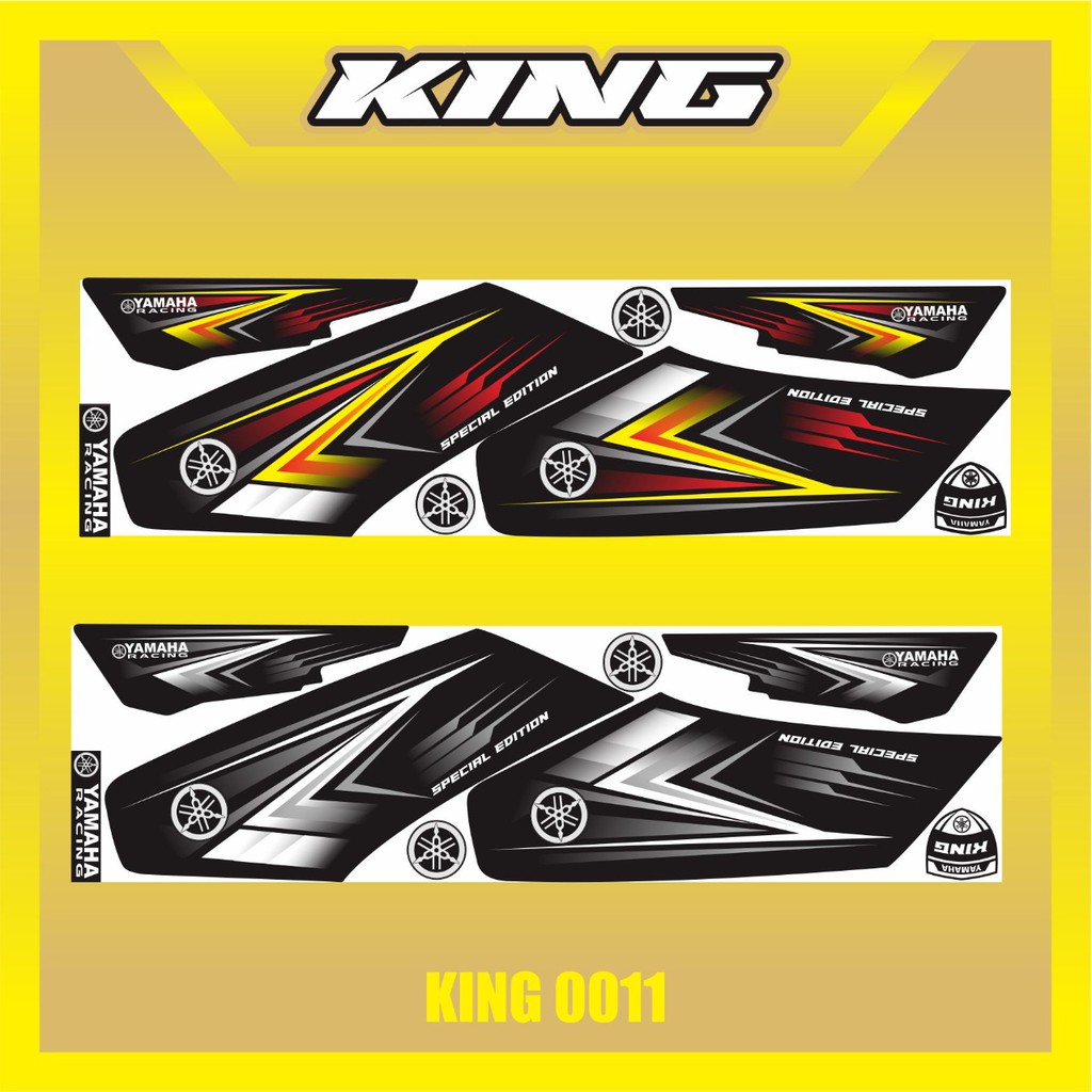 STRIPING YAMAHA GRADASI RX KING VARIASI LIS KUNING ABU  SIMPLE @INDIGO01