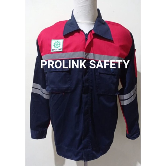 SERAGAM SAFETY NAVY MERAH LENGAN DOBLE SCOTLIGT