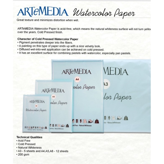 

Promo Artemedia Water Colour Paper A4 12Sheets, 200Gr Terbatas