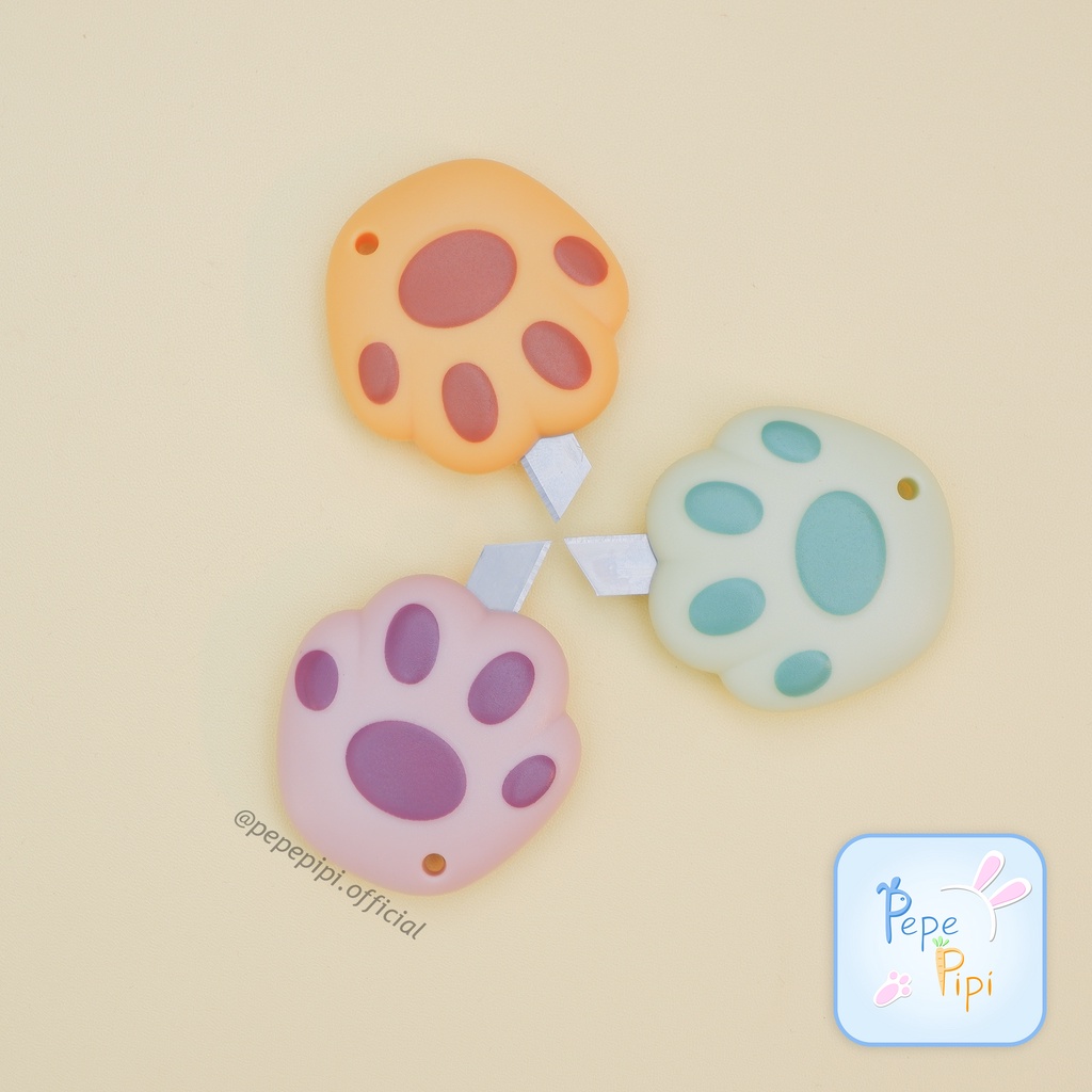 Cutter Mini Paw Cat Dog Pemotong Kertas Kater Motif Mini Karakter Lucu Small Knife Pisau