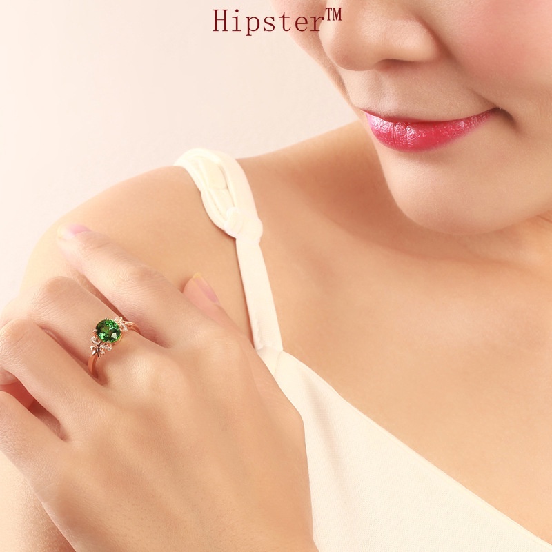 Hot Sale Top-Selling Product Fashion Emerald Butterfly Adjustable Ring