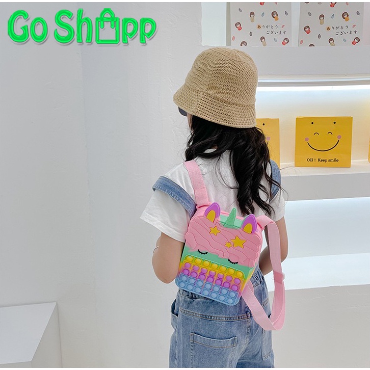 Tas Ransel Pop it Karakter Unicorn - Tas Pop it Unicorn Besar - Tas Pop it Jumbo Terbaru - Tas Backpack Anak Lucu Import [BK19]