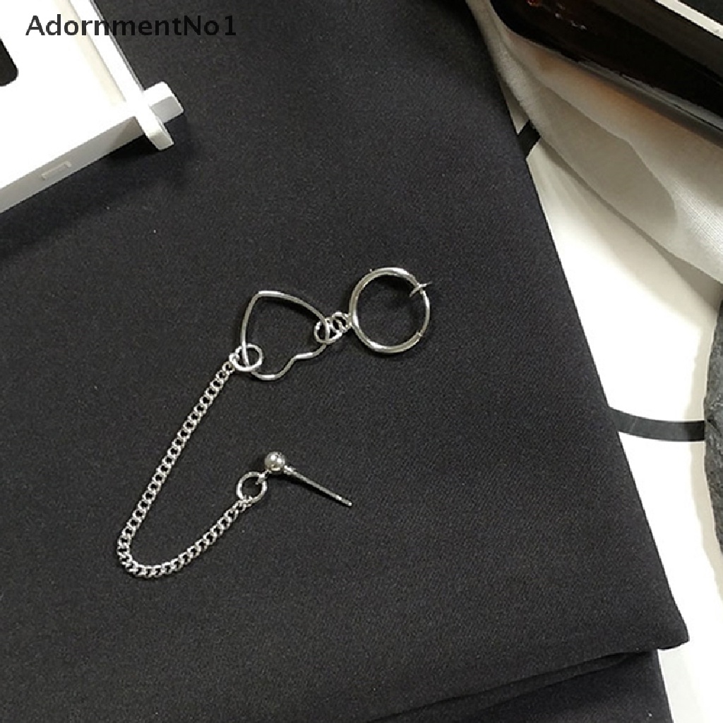 (AdornmentNo1) 1pc Anting Gantung Panjang Tusuk Gaya Punk Hip Hop Motif Hati + Rumbai Untuk Perhiasan Wanita