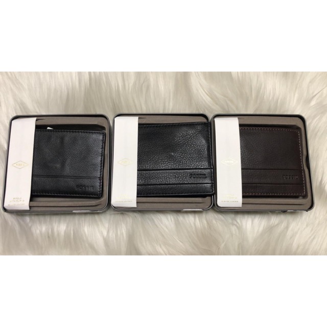 Fossil men wallet dompet brooks bifold flip ID lufkin traveler